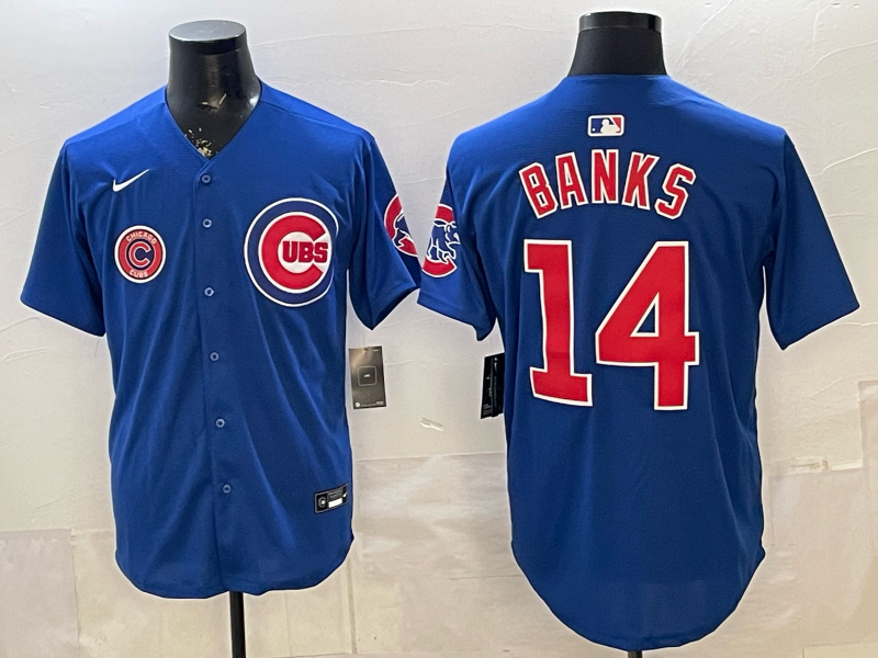 Men 2026 Chicago Cubs #14 Banks Blue Game Nike MLB Jersey 2603006->chicago cubs->MLB Jersey